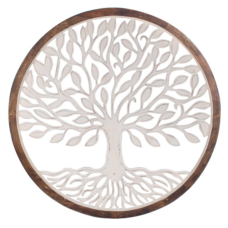 Cercle Arbre de Vie Mural en Bois, ø96cm x 4cm
