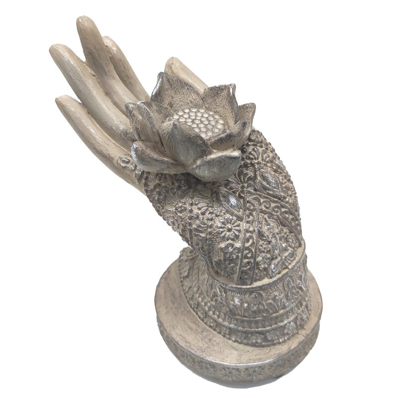 Décoration Lotus dans Main, en Résine, 10x6,5x11cm