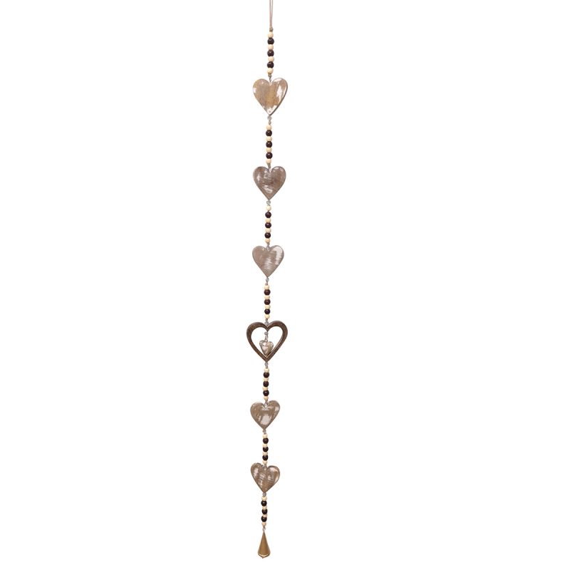 Guirlande de Cœurs en Bois, 10,5x3,5x140cm