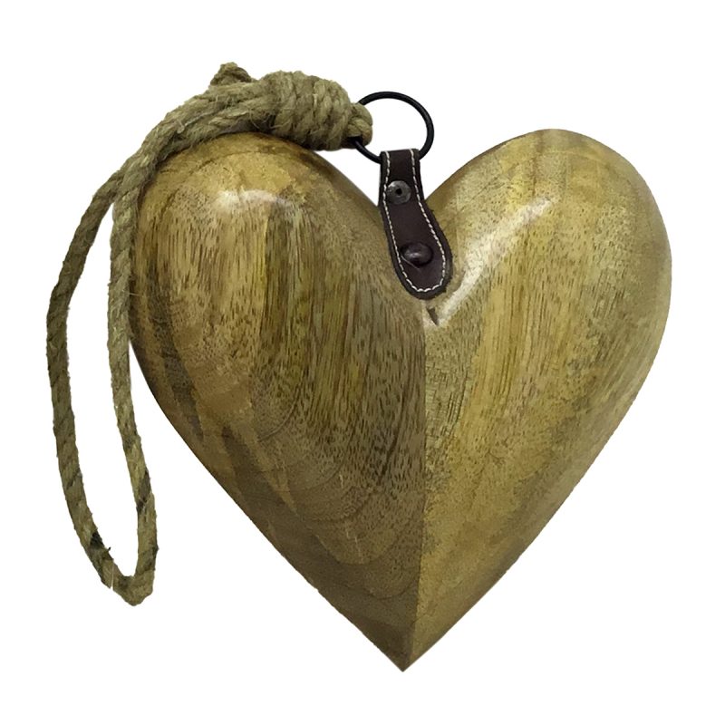Pendentif Cœur en Bois et Corde, 20x6x20cm – Image 2