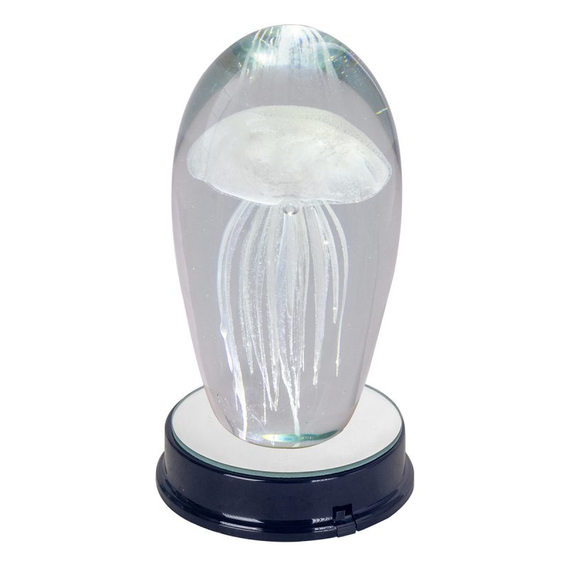 Socle avec Lumière, en Résine et Cristal, 8,5x8,5x2cm – Image 2