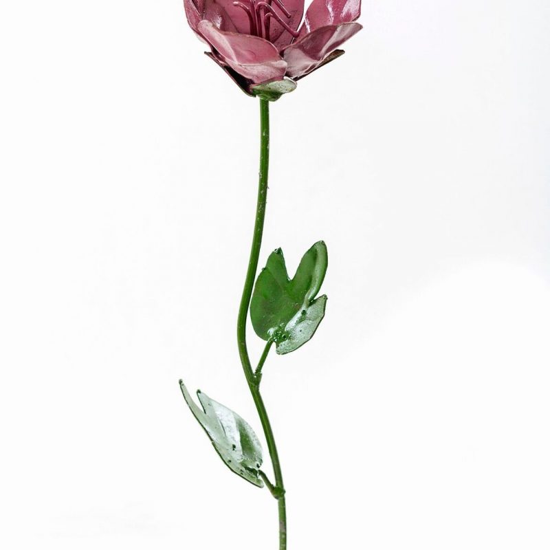 Pic Fleur d'Onagre en Métal Recyclé Violet, 14x41cm