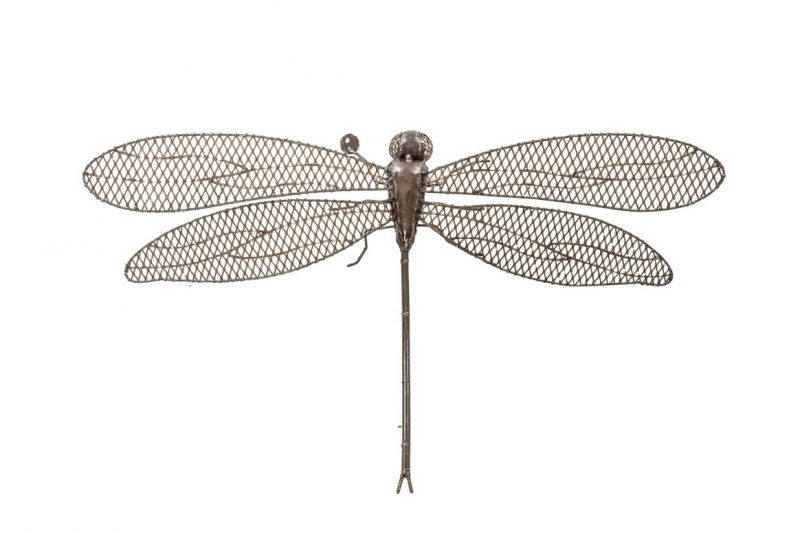 Libellule Murale en Métal Recyclé, 45x13x79cm
