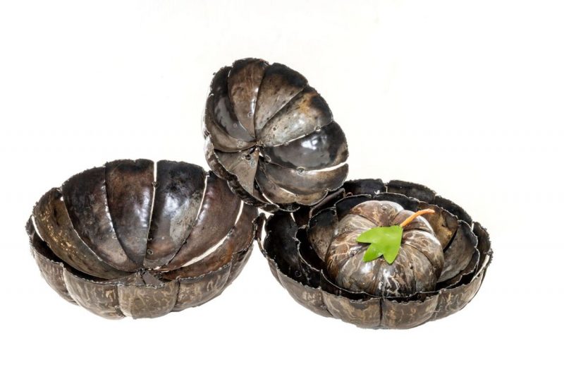 Ensemble de 3 Citrouilles en Métal Recyclé – Image 2