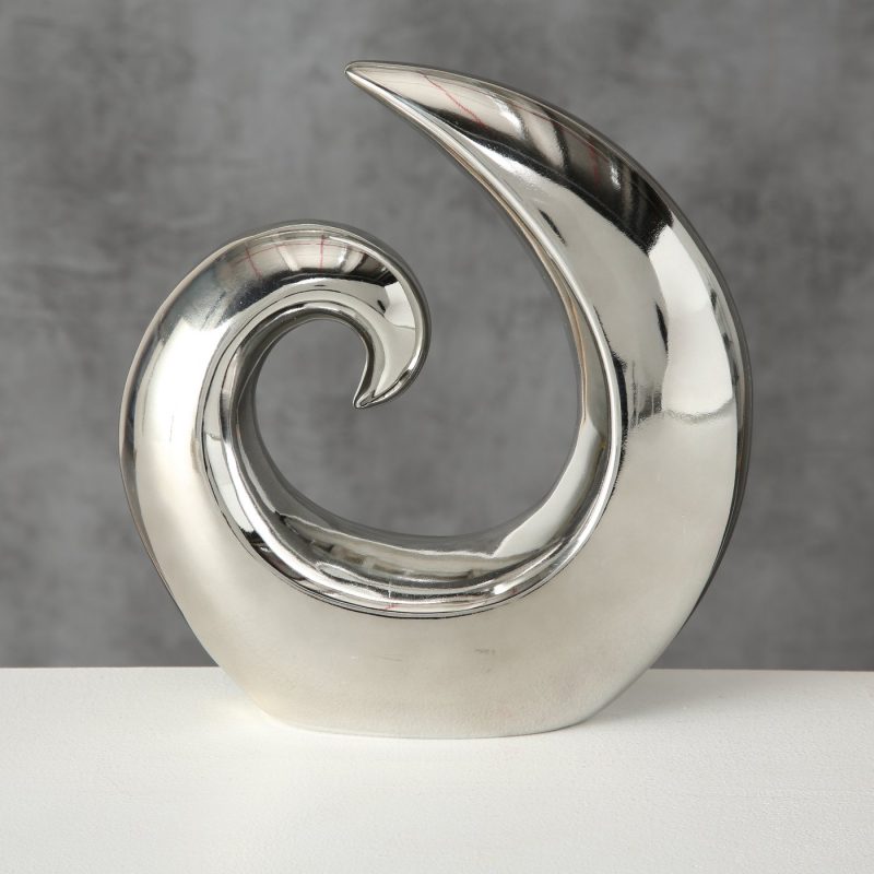 Objet Décoratif à Poser, en Céramique Argenté, 6x18x20cm – Image 6