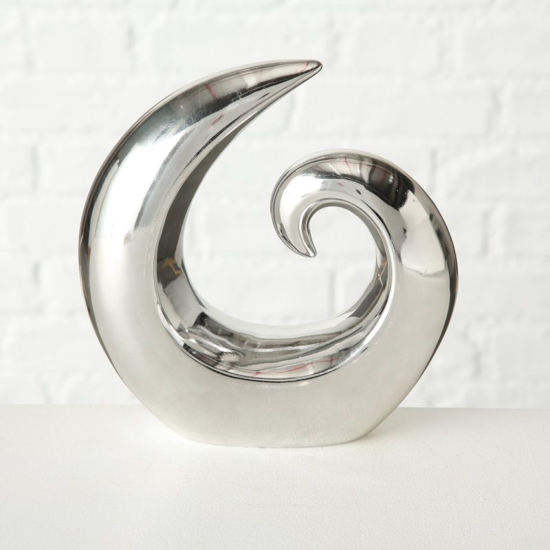 Objet Décoratif à Poser, en Céramique Argenté, 6x18x20cm – Image 5
