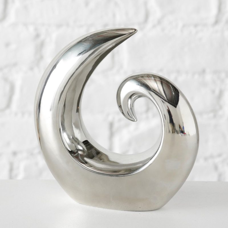 Objet Décoratif à Poser, en Céramique Argenté, 6x18x20cm – Image 4