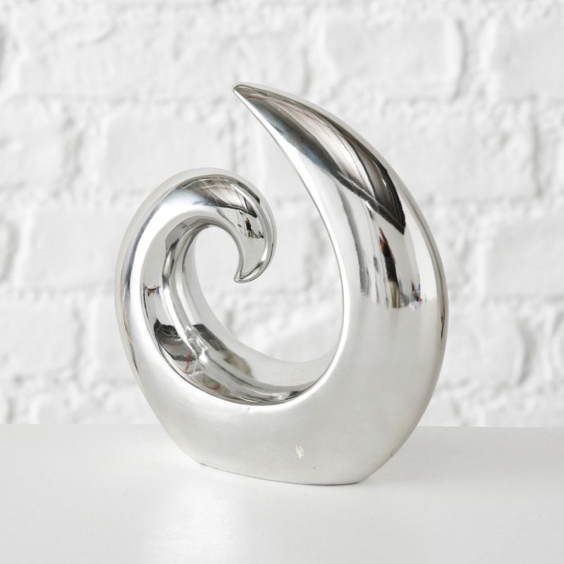 Objet Décoratif à Poser, en Céramique Argenté, 6x18x20cm – Image 3