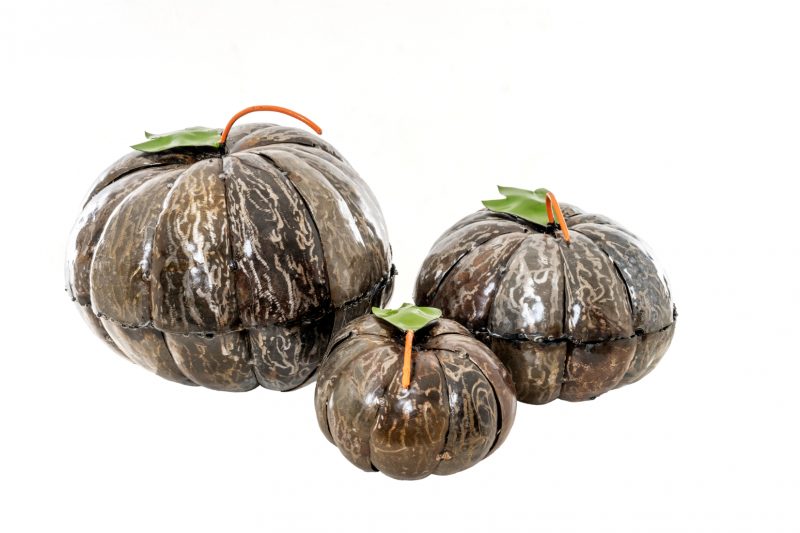 Ensemble de 3 Citrouilles en Métal Recyclé – Image 4