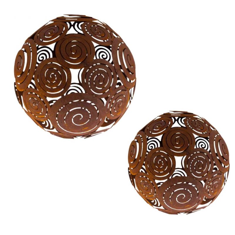Sphère Décorative en Filigrane en Métal Rouillé ø28cm – Image 3