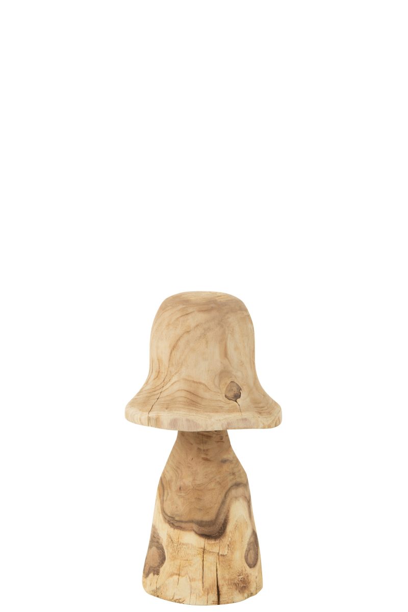 Champignon en Bois Naturel, Chapeau Naturel 20x20x42cm – Image 2