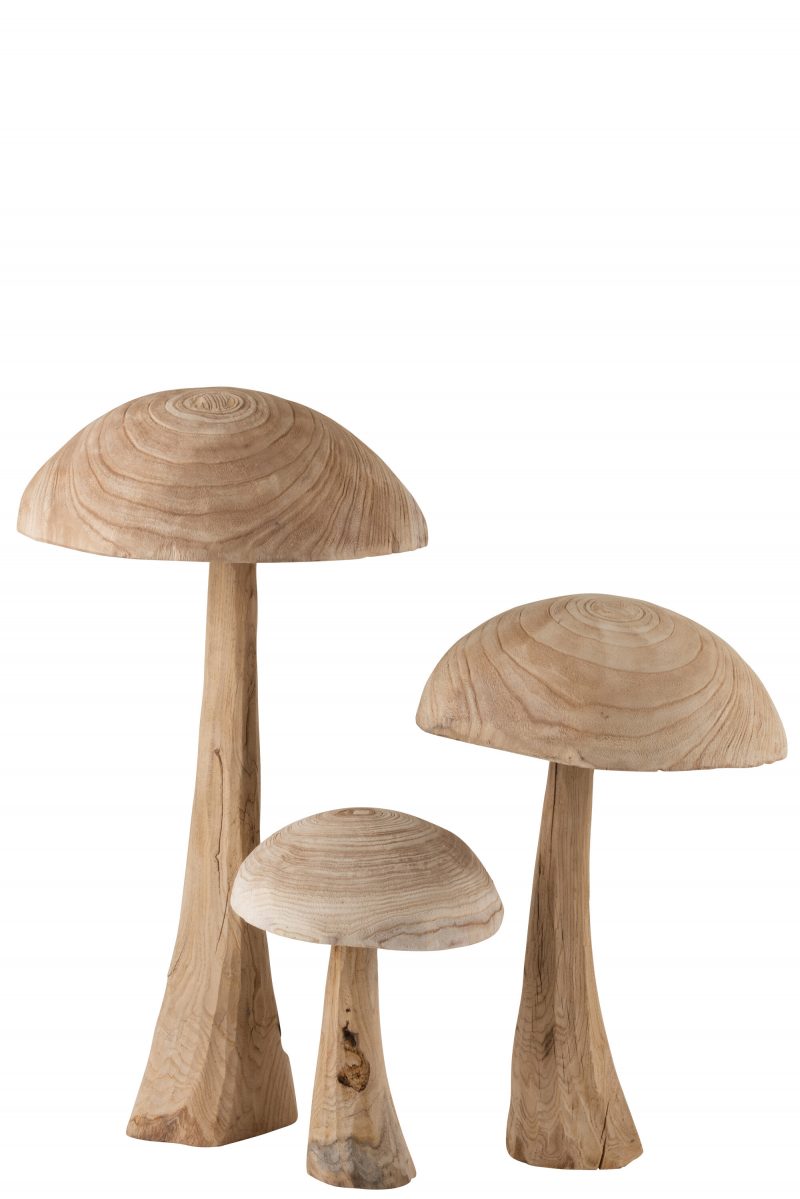 Champignon "Danda" en Bois de Chataigner Naturel 28x28x38,5cm – Image 3