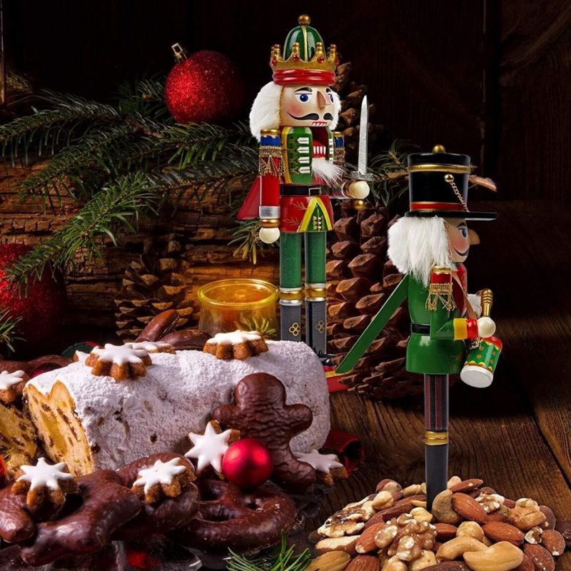 Casse-Noisette Traditionnel de Noël en Bois 30cm, 2 Modèles au Choix – Image 3