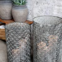 Lanterne Hurricane "Vire" en Zinc Antique à Motifs ø30xH50,5cm – Image 5