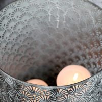 Lanterne Hurricane "Vire" en Zinc Antique à Motifs ø30xH50,5cm – Image 4