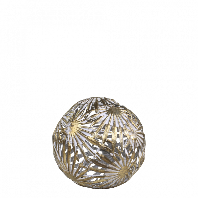 Boule "Vire" avec Feuilles en Laiton Antique ø12,5cm