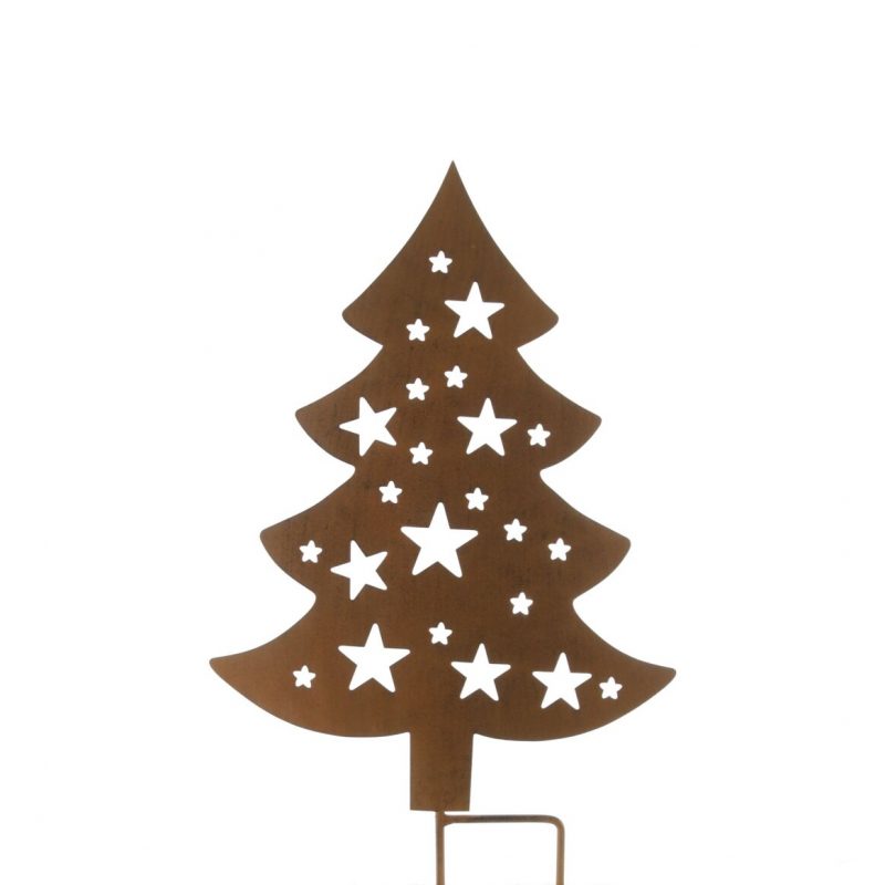 Piquet Sapin Rouillé avec Étoiles, 20x2x35cm – Image 2
