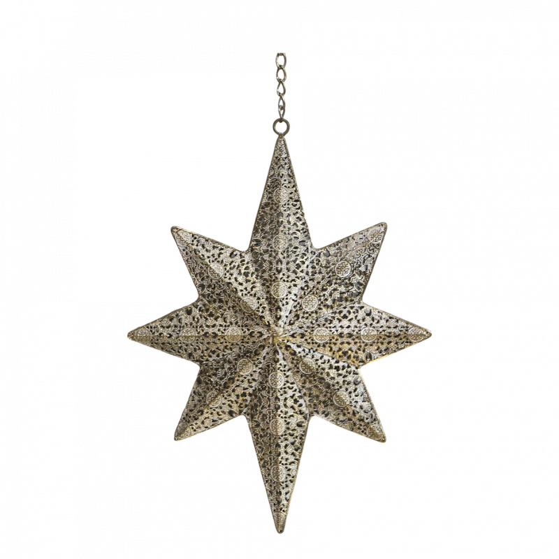Pendentif Étoile "Vire" en Laiton Antique 28x5,5xH37,5cm – Image 5