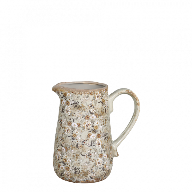 Pichet Vase "Evry" avec Décor Floral 16x11,5xH18cm – Image 6