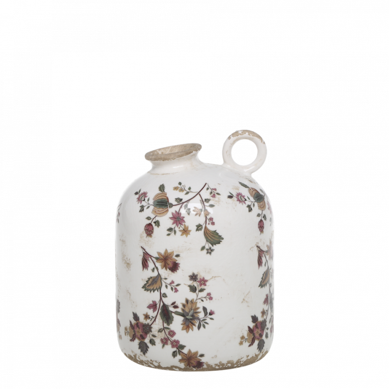 Pichet Vase "Nancy" en Céramique avec Motif Floral ø12xH.18cm