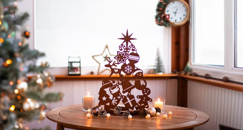 Sapin "Rêves d'Enfants" en Métal Rouillé 37xH.58cm – Image 3