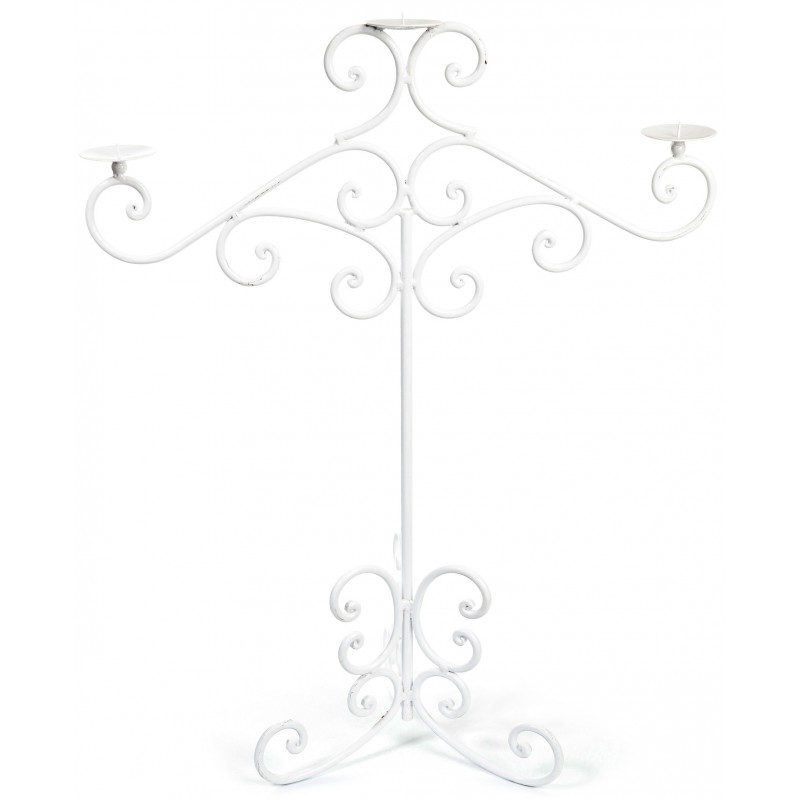Bougeoir Laqué Blanc L.85 x Ht.62 cm