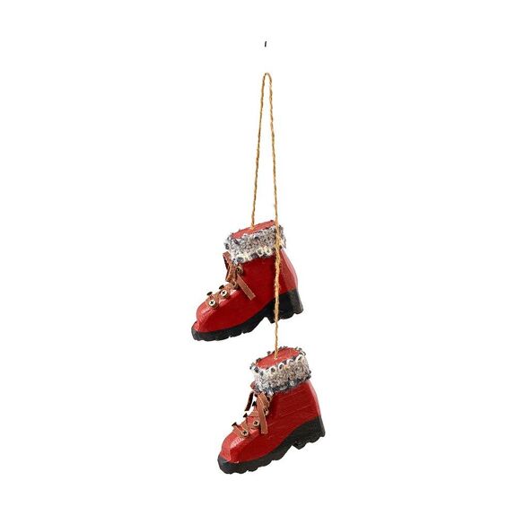 Pendentif Paire de Chaussures de Ski Décoratif- 9.5x5 cm
