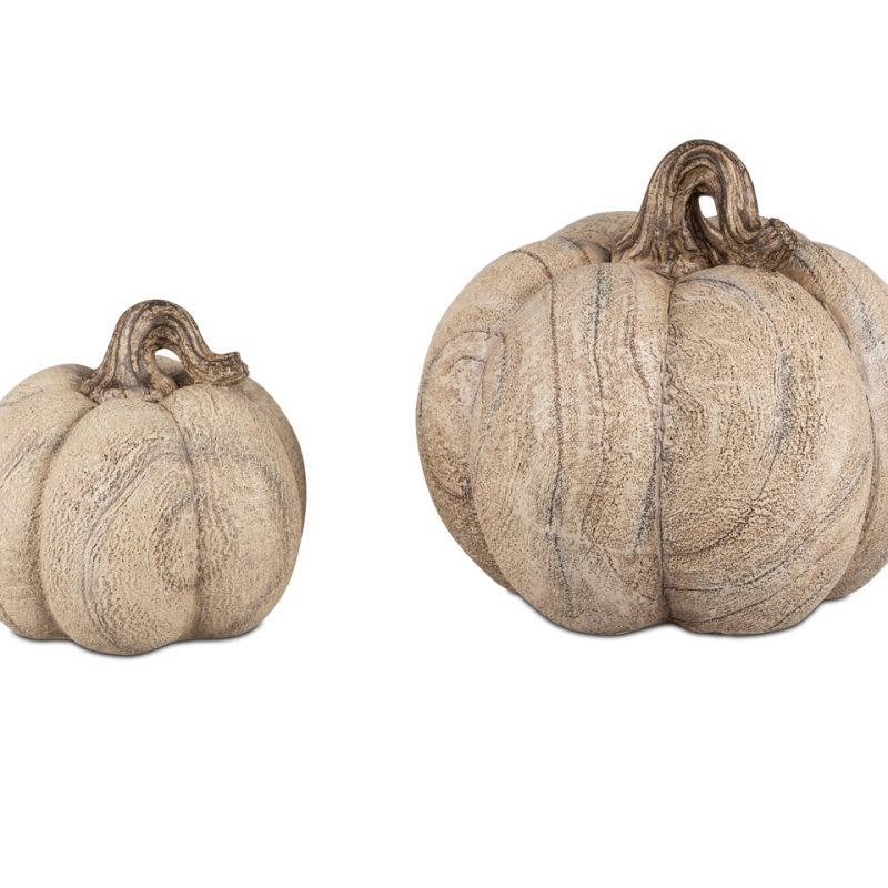 Citrouille en Céramique Effet Bois ø13cm