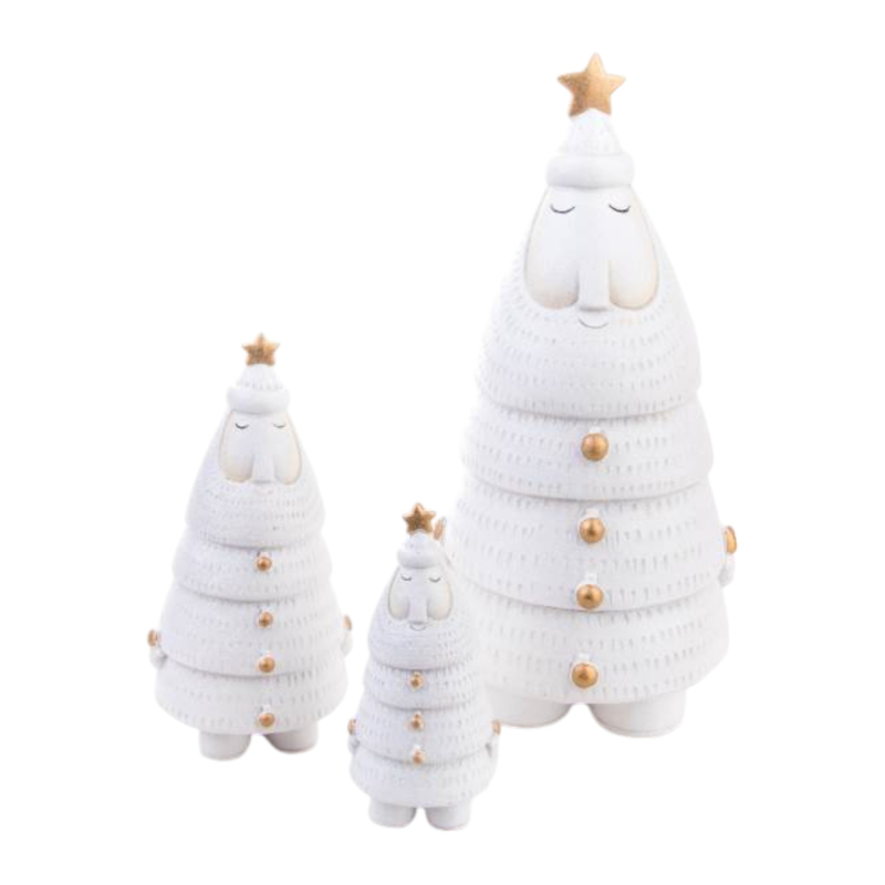 Sapin "Père Noël" en Polyrésine 7x7,2x14,5cm