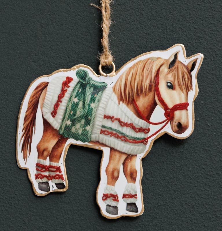 Pendentif Cheval en Métal 8x10cm