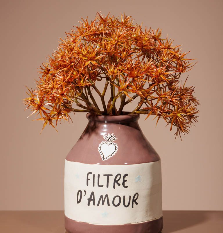 Vase Vieux Rose "Filtre d'Amour" en Grès 16,5x14cm