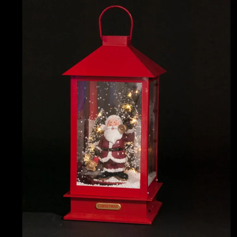 Lanterne Musicale à Neige 19x19x38cm