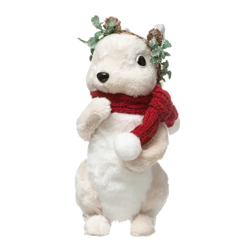 Écureuil Blanc en Polyester H.23cm