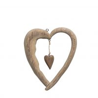 Pendentif Coeur en Bois de Paulownia 21,5x18cm – Image 2