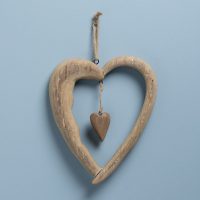 Pendentif Coeur en Bois de Paulownia 21,5x18cm