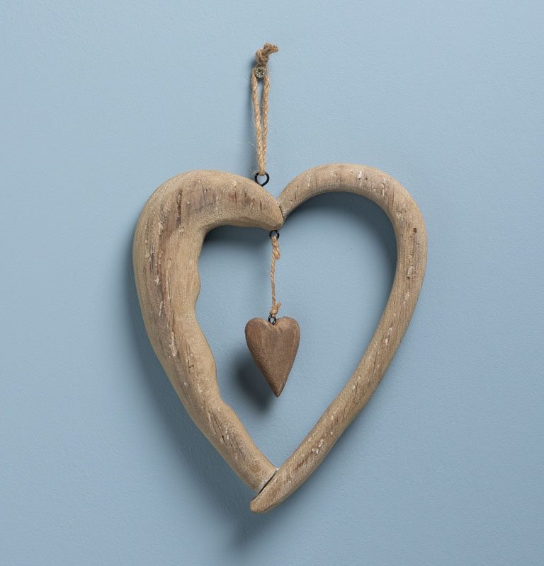 Pendentif Coeur en Bois de Paulownia 21,5x18cm