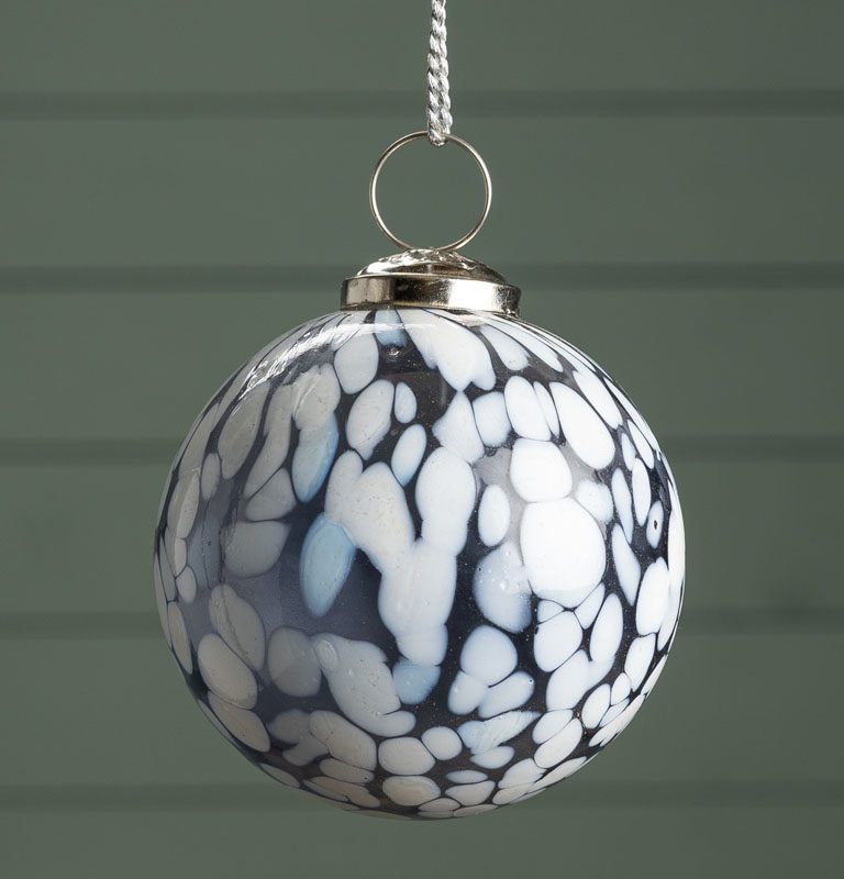 Boule de Noël en Verre Splash Bleue ø9cm