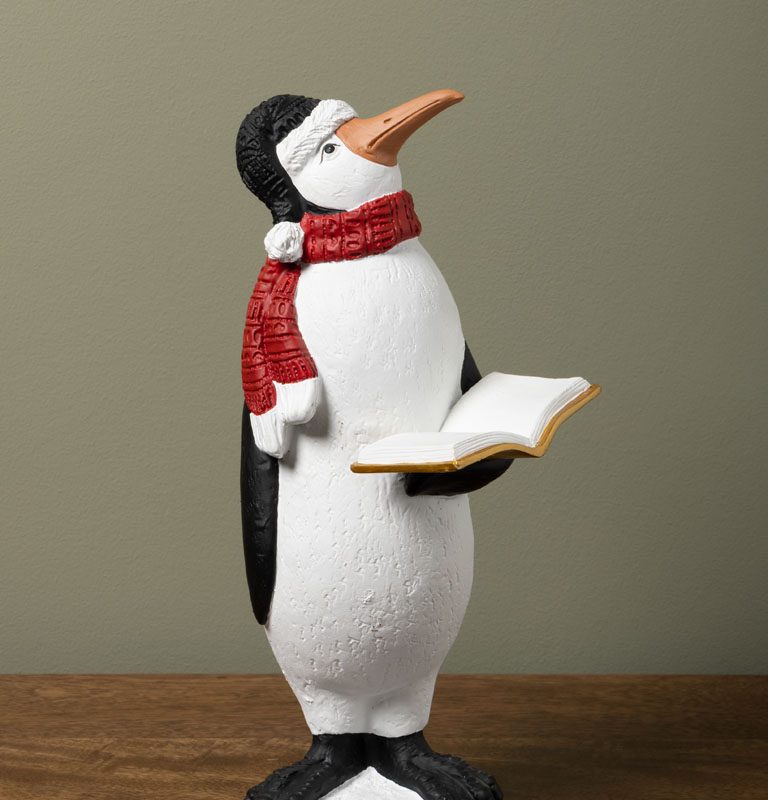 Pingouin Christmas, Carol en Résine 29x13,5x10cm
