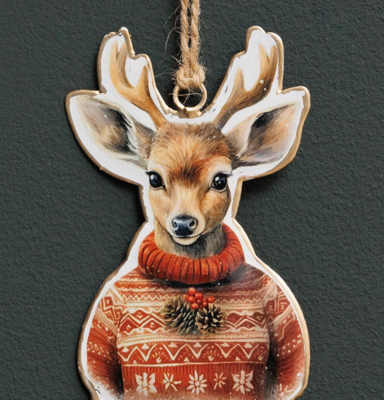 Pendentif Mr Renne en Métal 10x6cm