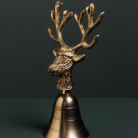 Cloche Cerf en Métal Doré 14x7cm – Image 4