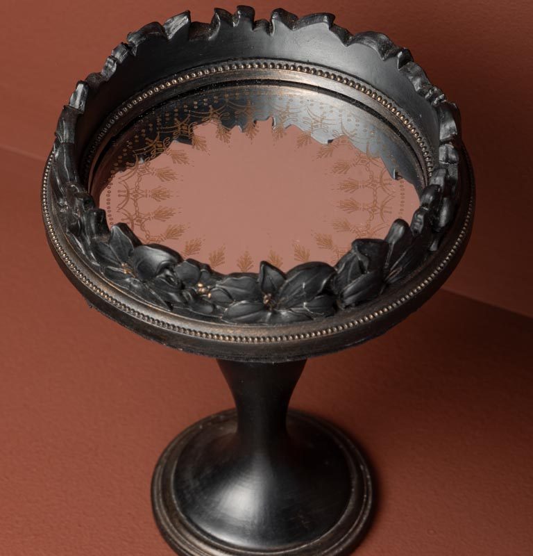 Vide Poche / Porte Bougie Noir Bastide en Résine 17xø13,5cm