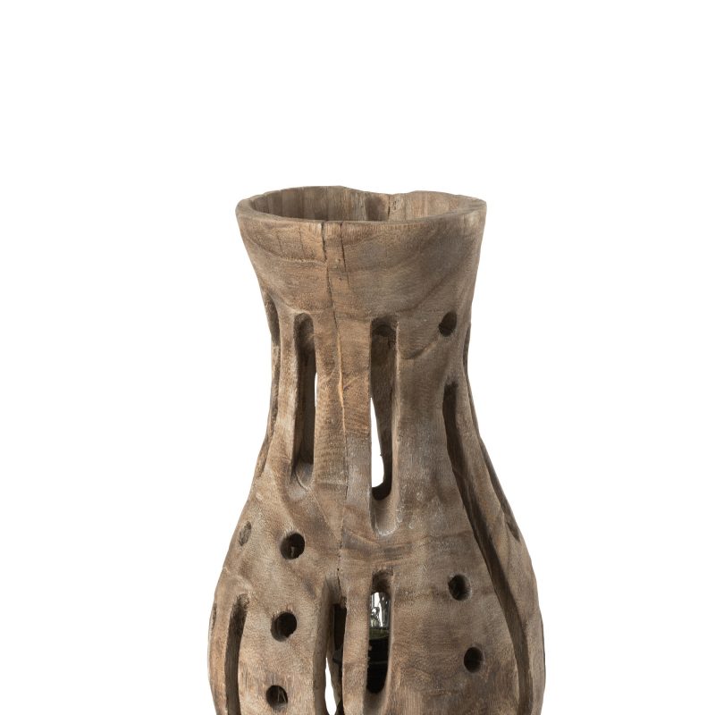 Lampe "Elisabeth" en Bois Naturel 26,5x26,5x48cm