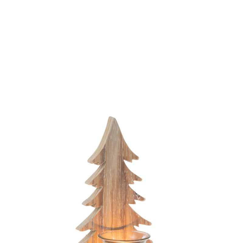 Photophore Sapin en Bois 10x9,5x20cm