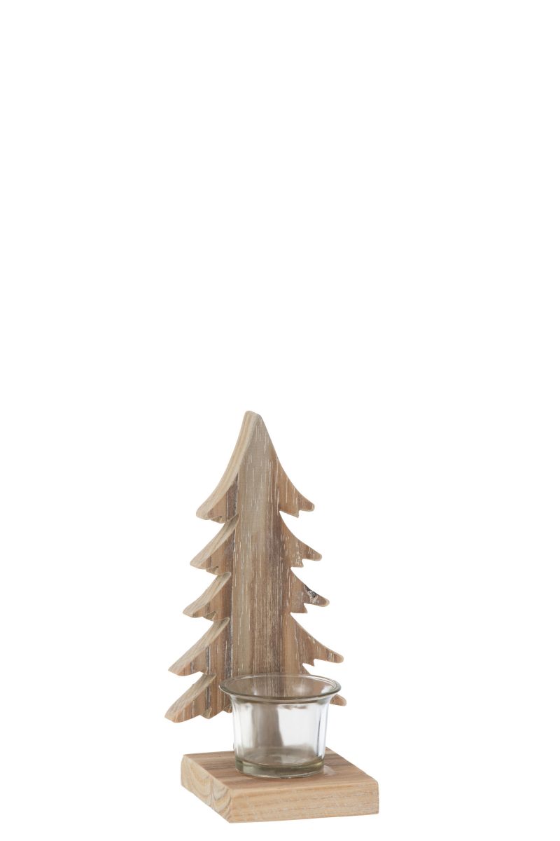 Photophore Sapin en Bois 10x9,5x20cm – Image 3