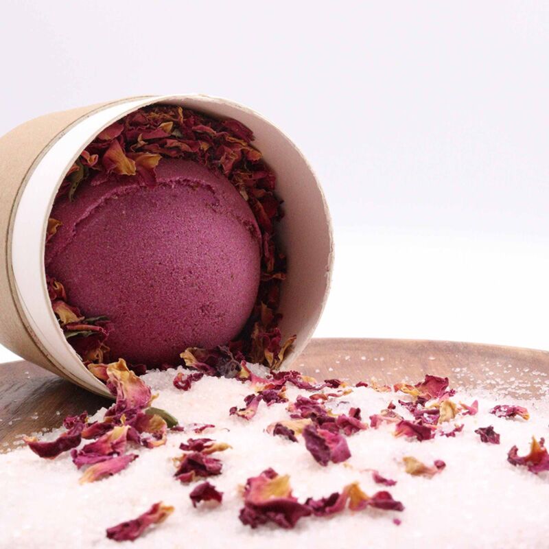 Ensemble Bombe et Sels de Bain aux fleurs - Ylang Ylang & Gingembre