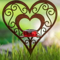Coeur Romantique à Piquer en Métal Rouillé 25x26cm – Image 2