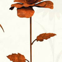 Fleur à Piquer en Métal Rouillé H.120cm