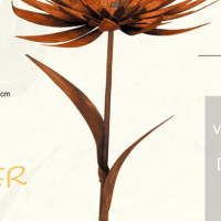 Fleur à Piquer en Métal Rouillé H.120cm – Image 2