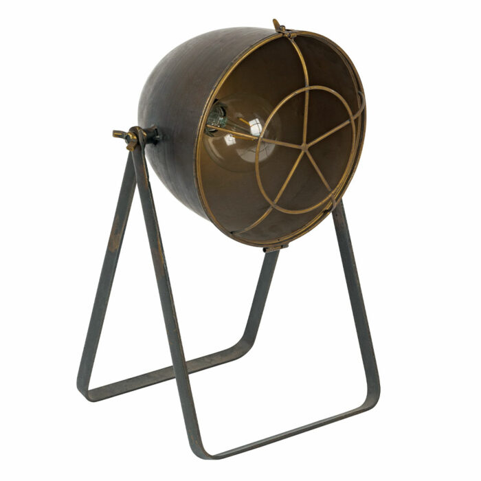 Lampe Métal Gris et Doré E27 23x24xH.44cm