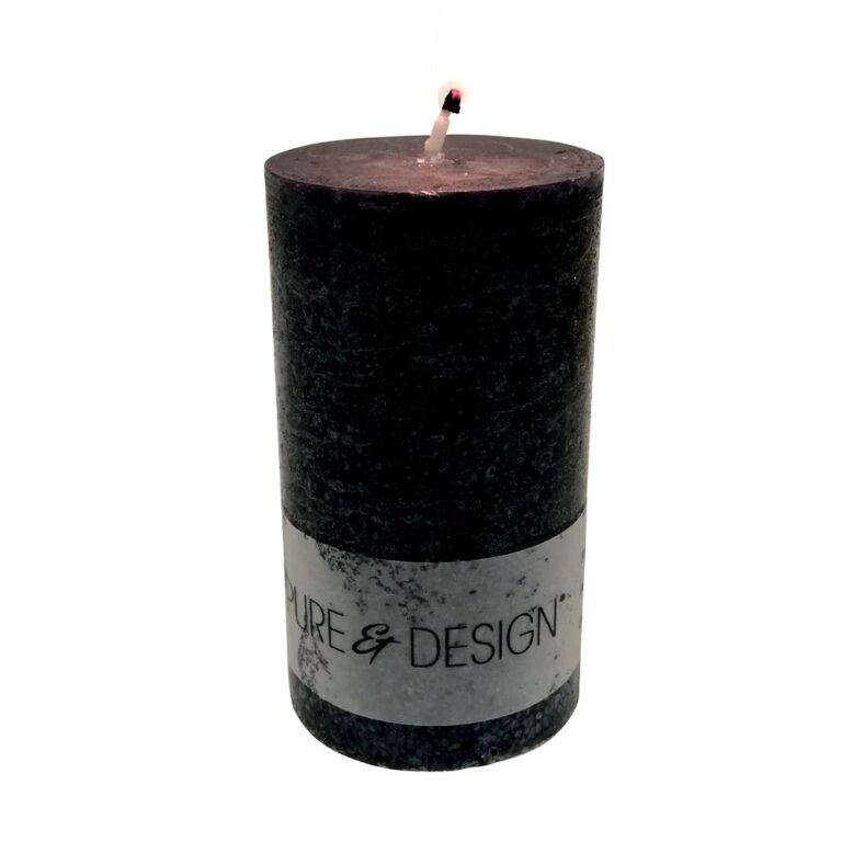 Bougie Pilier Noire 100% Paraffine ø7xH.12cm